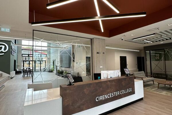 Bespoke Reception Desk for Cirencester College T levels Building