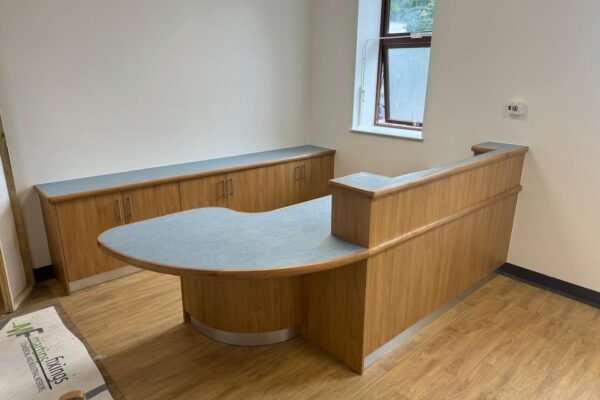 Design, manufacture and installation of nurse base counter for SAU, Warwick Hospital.