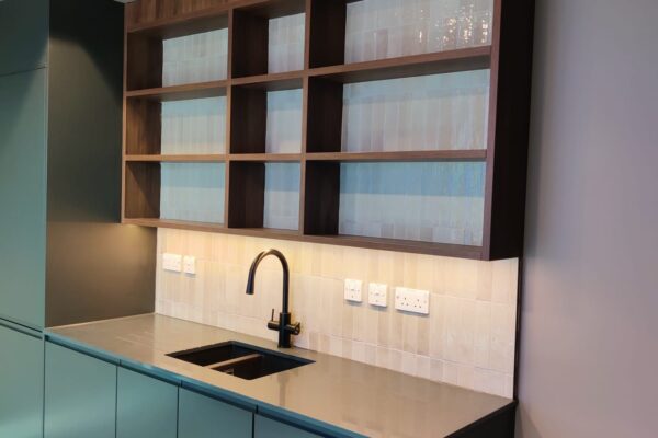 Bespoke Kitchen Shelf Cabinets with Recessed LED Strip