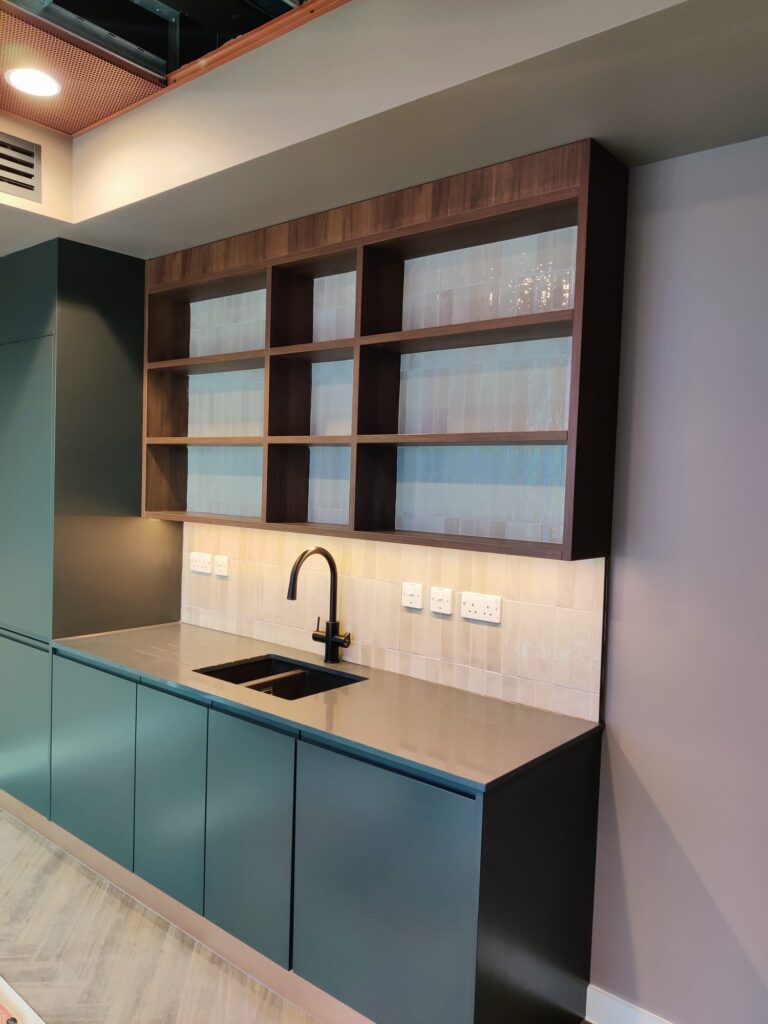 Bespoke Kitchen Shelf Cabinets with Recessed LED Strip