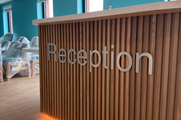Ellen Badger Hospital’s Stunning New Reception Desks – Designed for Function & Style