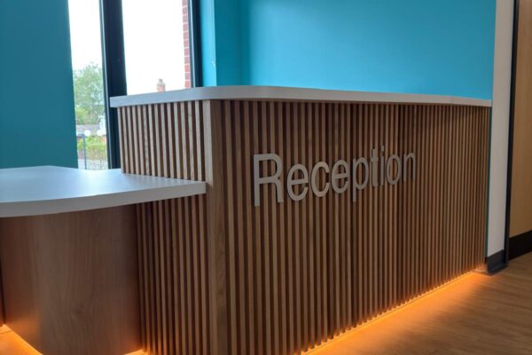 Ellen Badger Hospital’s Stunning New Reception Desks – Designed for Function & Style
