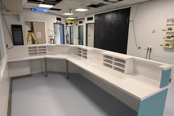 Hospital Furniture Solutions – Bespoke Nurse Base Desk for George Eliot Hospital