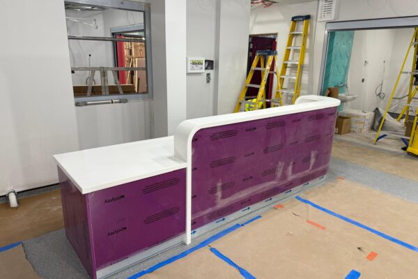 Healthcare Bespoke Joinery Solutions: Nurse Base Desk for George Eliot Hospital by JFW Ltd Cabinetmakers