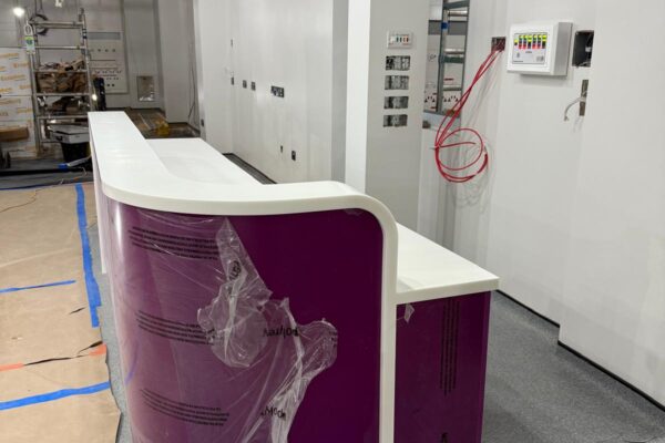 Healthcare Bespoke Joinery Solutions: Nurse Base Desk for George Eliot Hospital by JFW Ltd Cabinetmakers